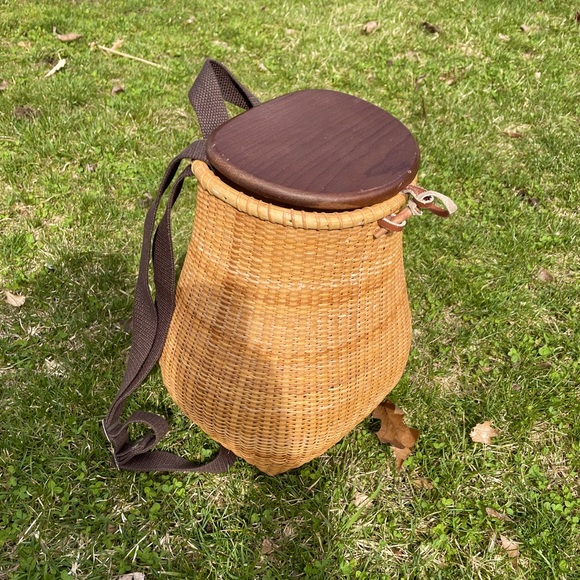 Hand Crafted Bags Rare Nantucket Basket Rattan Backpack Poshmark